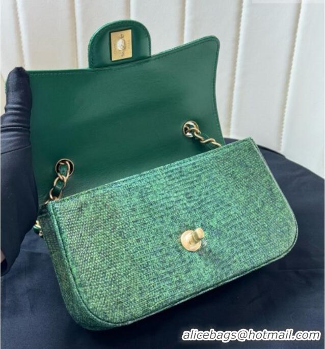 Buy Discount Chanel Classic Mini Flap Bag in Lizard Leather CHL072101 Green 2026