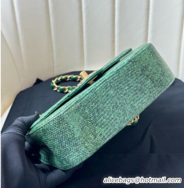 Buy Discount Chanel Classic Mini Flap Bag in Lizard Leather CHL072101 Green 2026