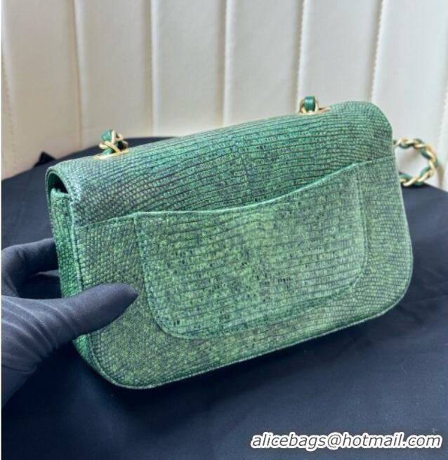 Buy Discount Chanel Classic Mini Flap Bag in Lizard Leather CHL072101 Green 2026