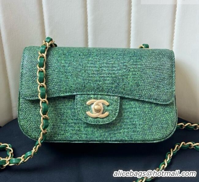 Buy Discount Chanel Classic Mini Flap Bag in Lizard Leather CHL072101 Green 2026