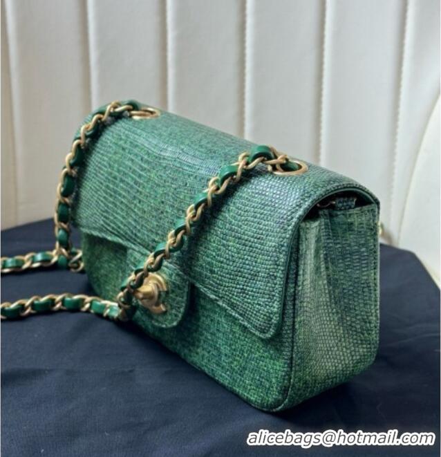 Buy Discount Chanel Classic Mini Flap Bag in Lizard Leather CHL072101 Green 2026
