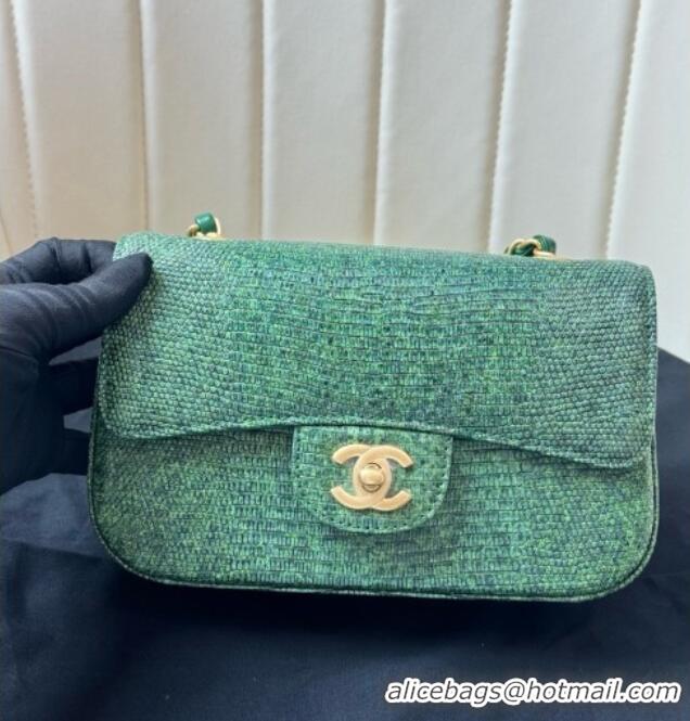 Buy Discount Chanel Classic Mini Flap Bag in Lizard Leather CHL072101 Green 2026