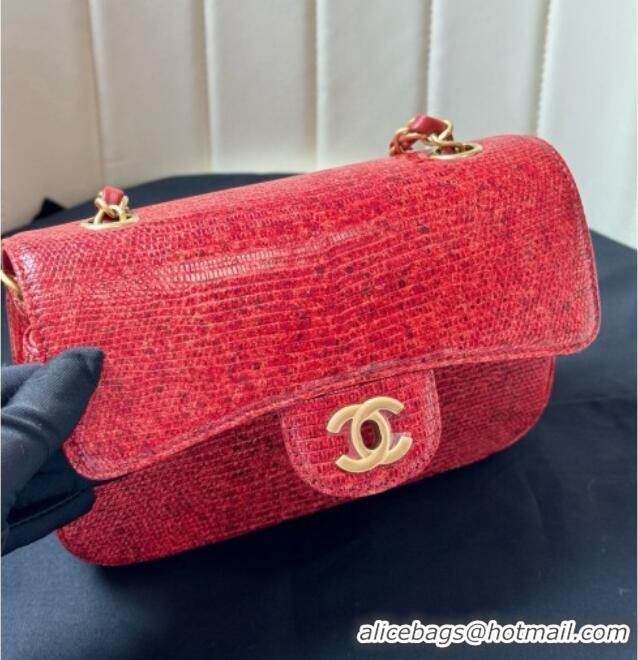Market Sells Chanel Classic Mini Flap Bag in Lizard Leather CHL0721 Red 2026
