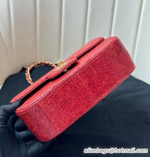 Market Sells Chanel Classic Mini Flap Bag in Lizard Leather CHL0721 Red 2026