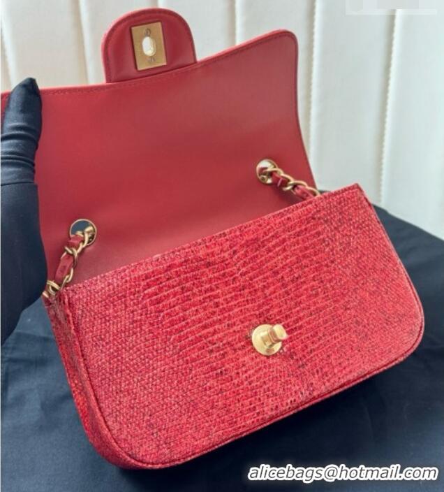 Market Sells Chanel Classic Mini Flap Bag in Lizard Leather CHL0721 Red 2026
