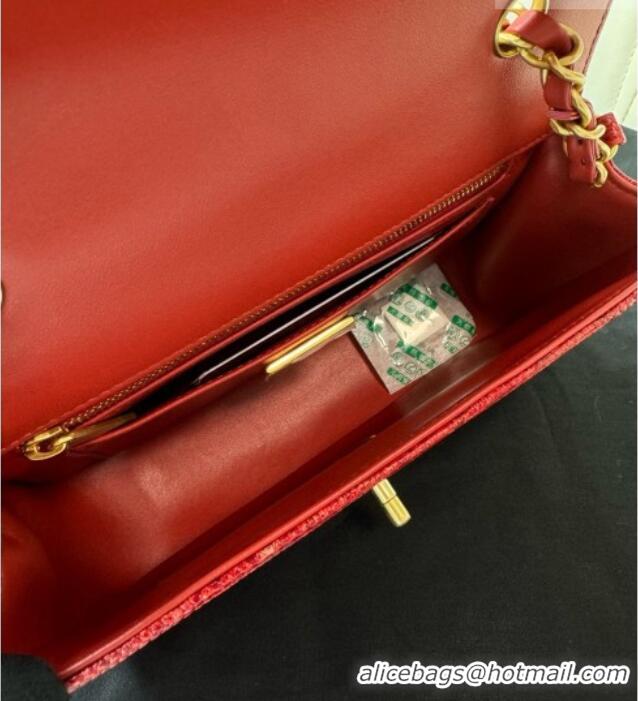 Market Sells Chanel Classic Mini Flap Bag in Lizard Leather CHL0721 Red 2026