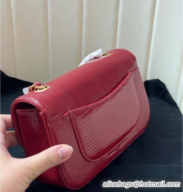 Original Cheap Chanel Classic Mini Flap Bag in Lizard Leather CHL0721 Deep Red 2026