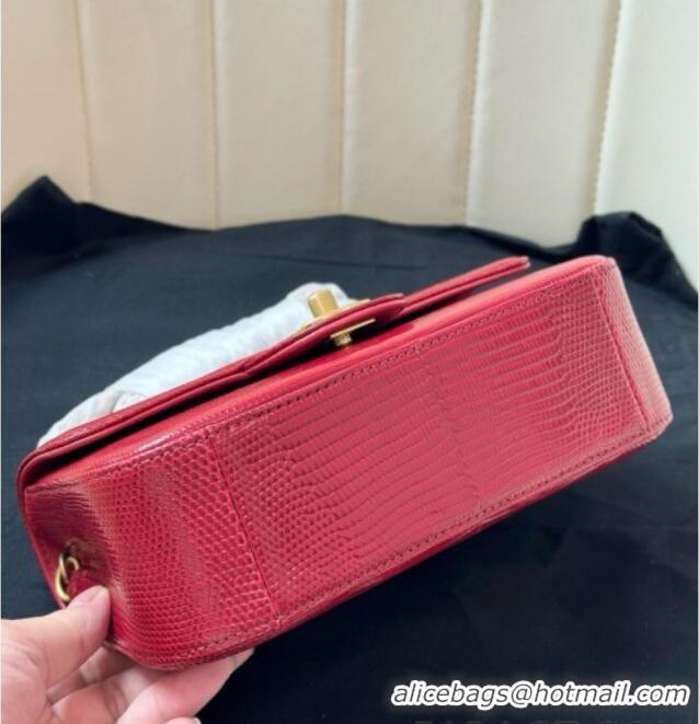 Original Cheap Chanel Classic Mini Flap Bag in Lizard Leather CHL0721 Deep Red 2026