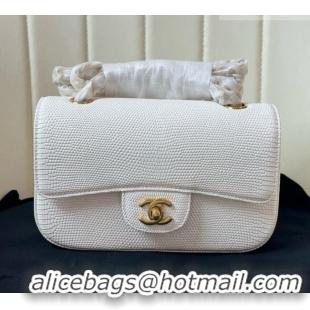 Reasonable Price Chanel Classic Mini Flap Bag in Lizard Leather CHL0721 White 2026