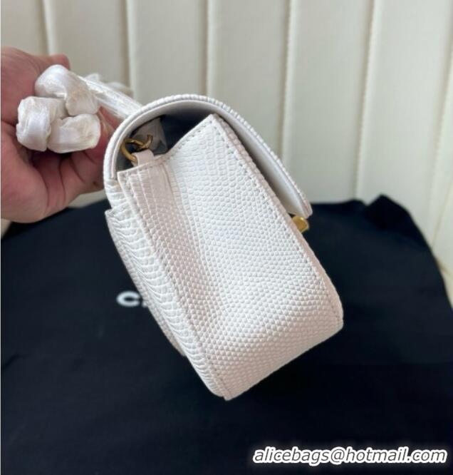 Reasonable Price Chanel Classic Mini Flap Bag in Lizard Leather CHL0721 White 2026