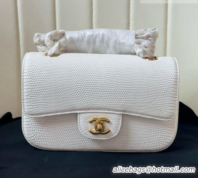 Reasonable Price Chanel Classic Mini Flap Bag in Lizard Leather CHL0721 White 2026