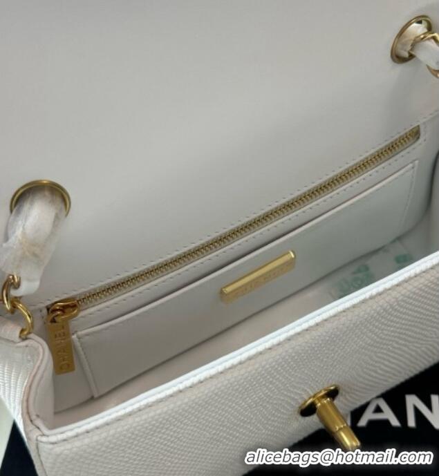 Reasonable Price Chanel Classic Mini Flap Bag in Lizard Leather CHL0721 White 2026