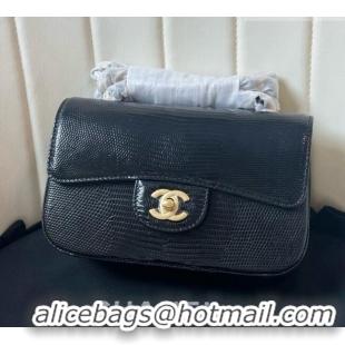 Super Quality Chanel Classic Mini Flap Bag in Lizard Leather CHL0721 Black 2026