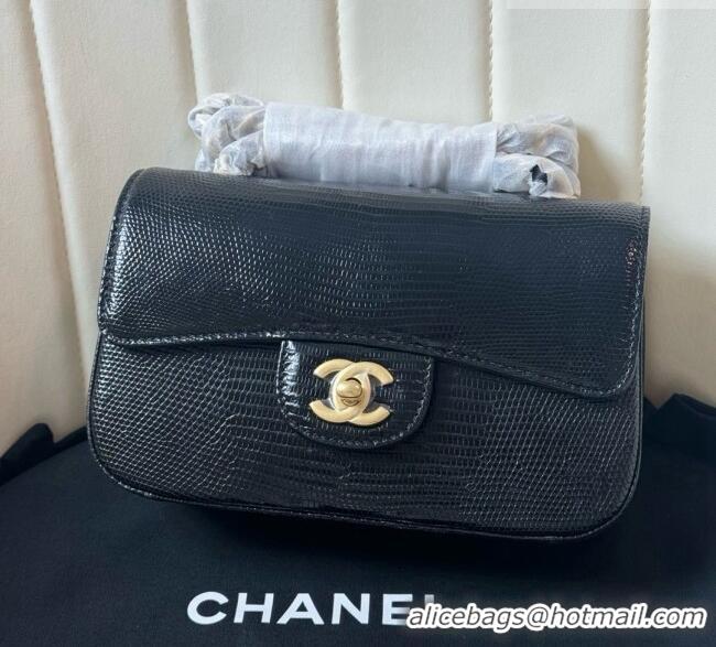Super Quality Chanel Classic Mini Flap Bag in Lizard Leather CHL0721 Black 2026