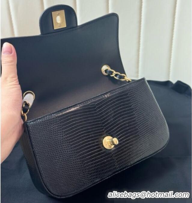 Super Quality Chanel Classic Mini Flap Bag in Lizard Leather CHL0721 Black 2026