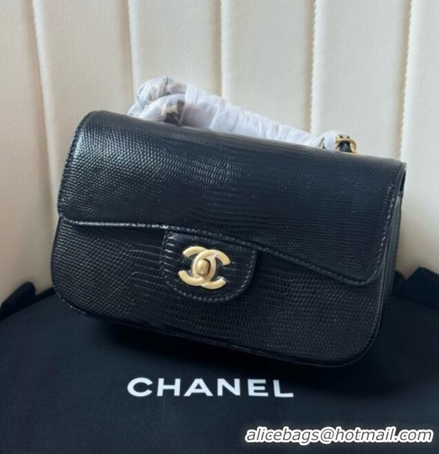 Super Quality Chanel Classic Mini Flap Bag in Lizard Leather CHL0721 Black 2026