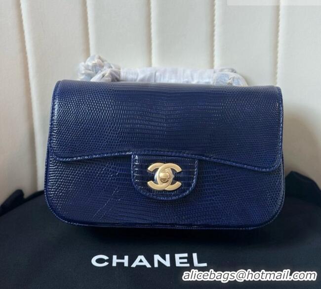 Top Design Chanel Classic Mini Flap Bag in Lizard Leather CHL0721 Deep Blue 2026