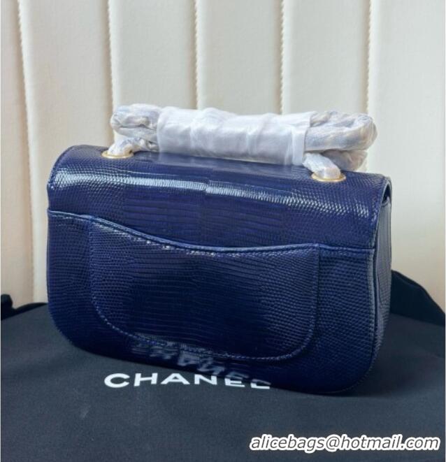 Top Design Chanel Classic Mini Flap Bag in Lizard Leather CHL0721 Deep Blue 2026