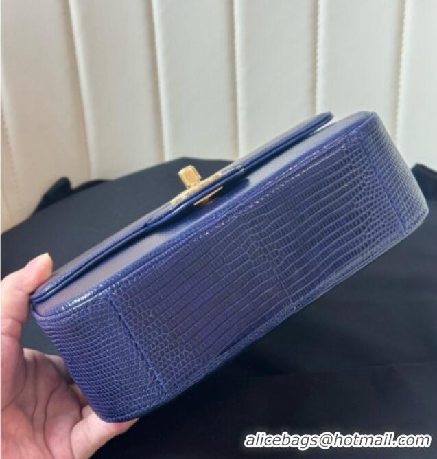 Top Design Chanel Classic Mini Flap Bag in Lizard Leather CHL0721 Deep Blue 2026
