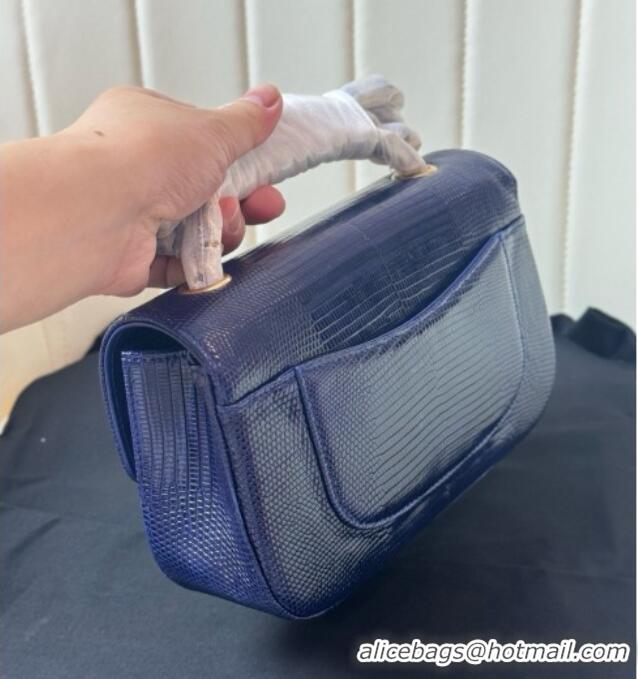 Top Design Chanel Classic Mini Flap Bag in Lizard Leather CHL0721 Deep Blue 2026