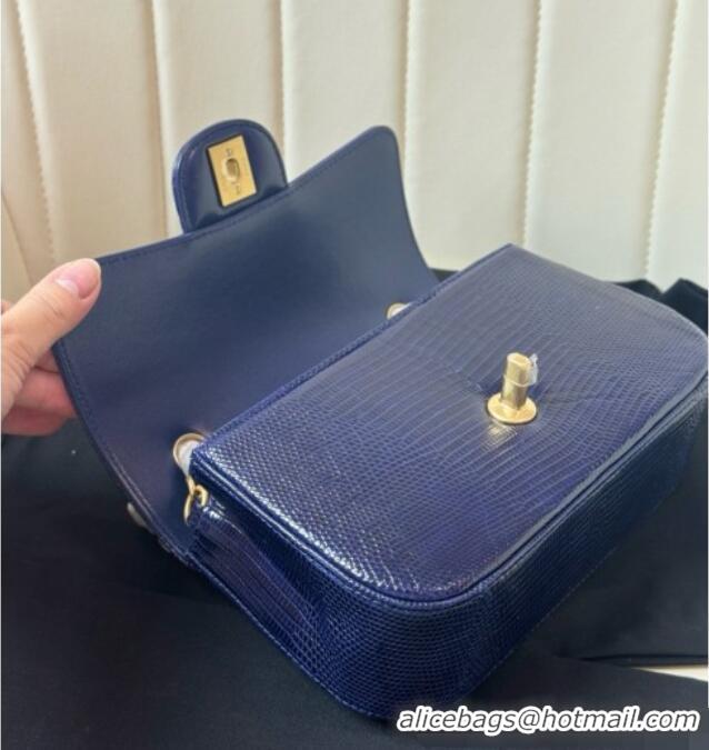 Top Design Chanel Classic Mini Flap Bag in Lizard Leather CHL0721 Deep Blue 2026