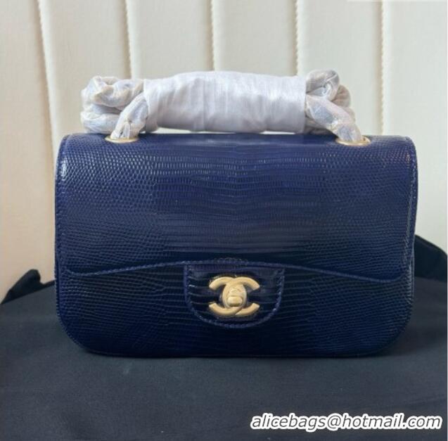Top Design Chanel Classic Mini Flap Bag in Lizard Leather CHL0721 Deep Blue 2026