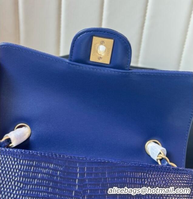 Top Design Chanel Classic Mini Flap Bag in Lizard Leather CHL0721 Deep Blue 2026