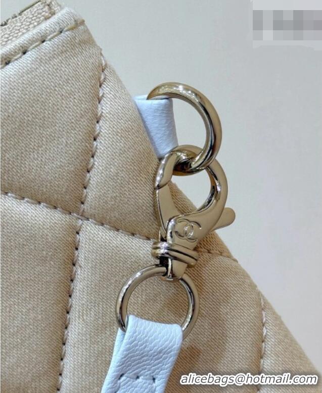 New Cheap Chanel Braided Straw Small Shopping Bag AS5951 Beige/White 2026 Top Quality