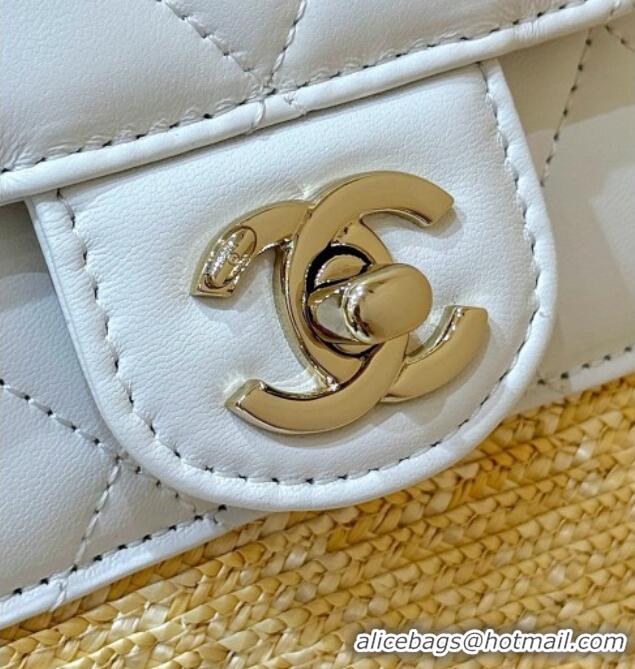 New Cheap Chanel Braided Straw Small Shopping Bag AS5951 Beige/White 2026 Top Quality