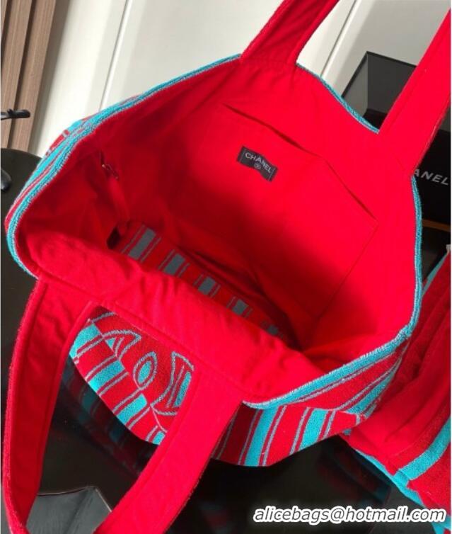 Best Price Chanel Beach Bag and Towel CH081303 Red/Blue 2026
