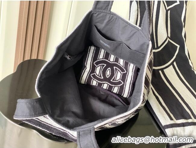 Modern Classic Chanel Beach Bag and Towel 8853 Grey/White 2026