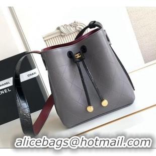 Market Sells Chanel Quilted Calfskin Mini Bucket Bag AS6537 Grey 2026