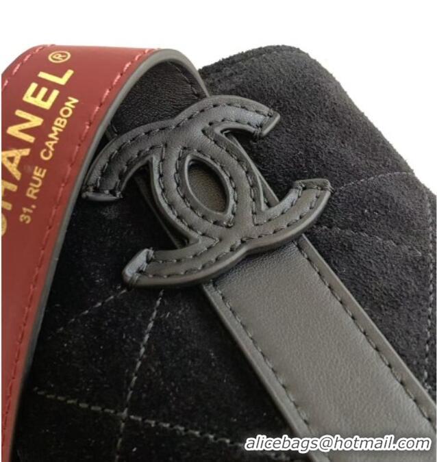 Best Quality Chanel Quilted Suede Mini Bucket Bag AS6537 Black 2026