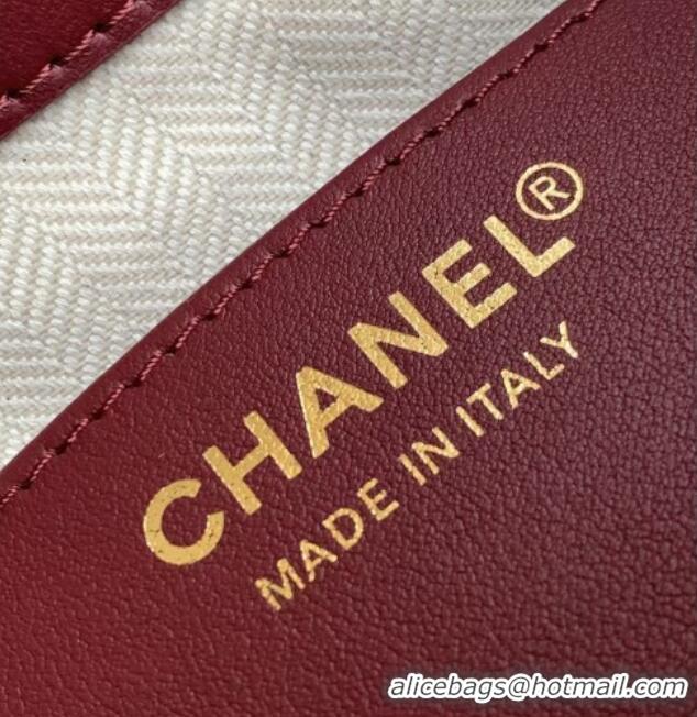 New Fashion Chanel Quilted Calfskin Mini Bucket Bag AS6537 Deep Red 2026