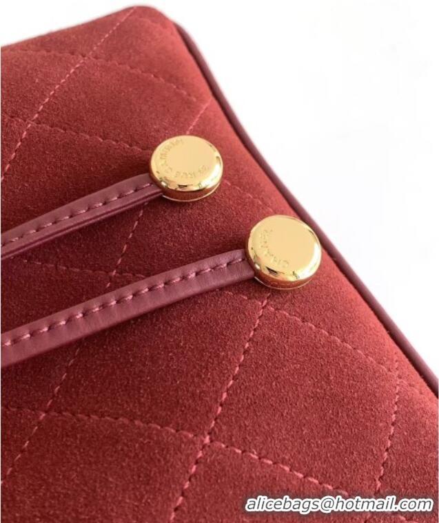 New Fashion Chanel Quilted Calfskin Mini Bucket Bag AS6537 Deep Red 2026
