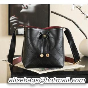 Top Quality Chanel Quilted Calfskin Mini Bucket Bag AS6537 Black 2026