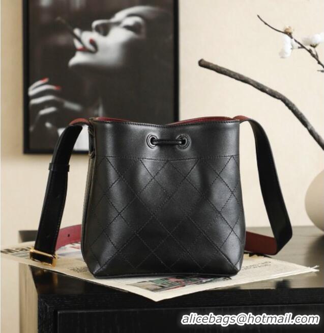 Top Quality Chanel Quilted Calfskin Mini Bucket Bag AS6537 Black 2026