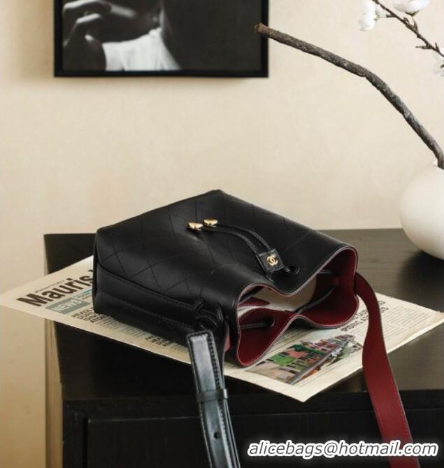 Top Quality Chanel Quilted Calfskin Mini Bucket Bag AS6537 Black 2026