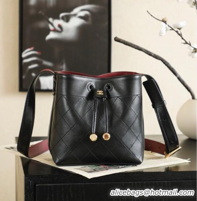 Top Quality Chanel Quilted Calfskin Mini Bucket Bag AS6537 Black 2026
