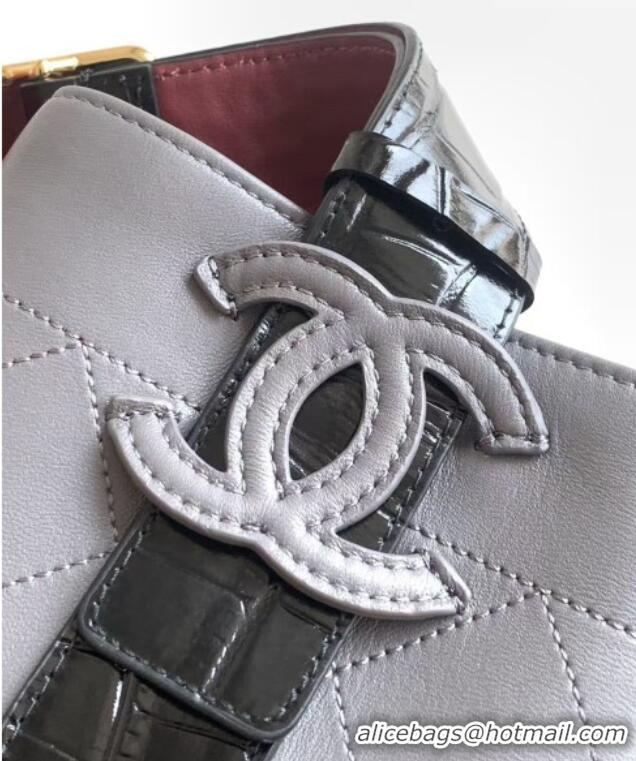 Top Grade Chanel Quilted Calfskin Small Bucket Bag AS6584 Grey 2026