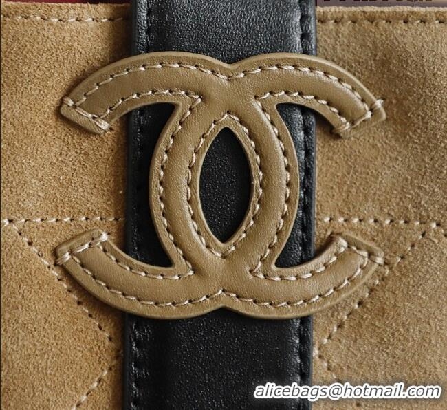 Grade Inexpensive Chanel Quilted Suede Small Bucket Bag AS6584 Brown 2026