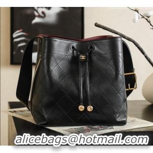 Grade Price Chanel Quilted Calfskin Small Bucket Bag AS6584 Black 2026