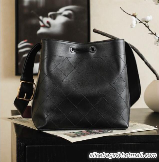 Grade Price Chanel Quilted Calfskin Small Bucket Bag AS6584 Black 2026