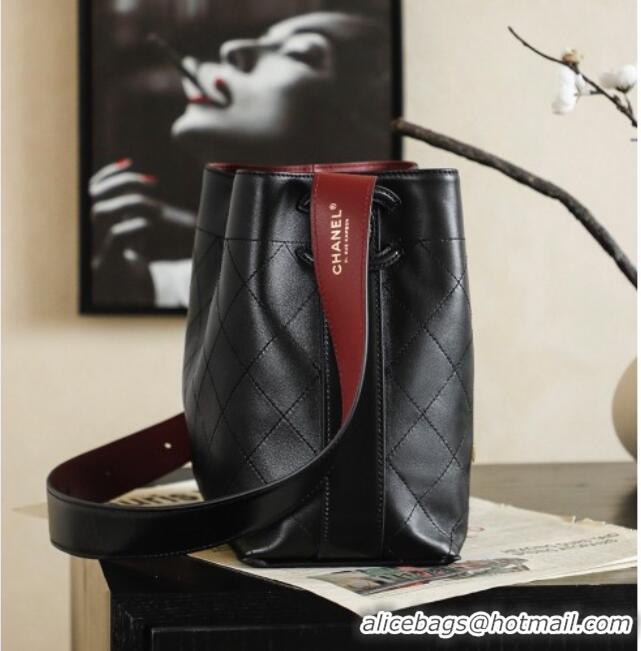 Grade Price Chanel Quilted Calfskin Small Bucket Bag AS6584 Black 2026