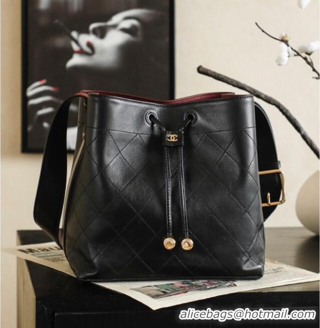 Grade Price Chanel Quilted Calfskin Small Bucket Bag AS6584 Black 2026