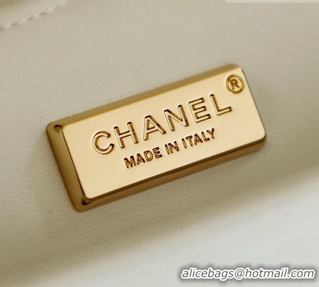 Low Cost Chanel Embroidery Medium Flap Bag CH082201 White/Red 2026