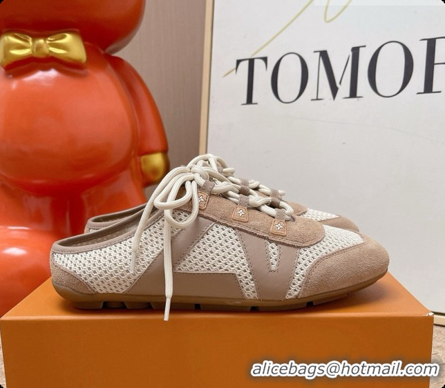 Popular Style Louis Vuitton LV Sneakerina Open Back in Mesh & Suede 6072872 Brown 2026