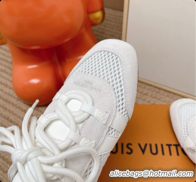 Pretty Style Louis Vuitton LV Sneakerina Open Back in Mesh & Suede 6072872 White 2026