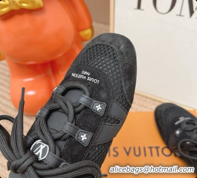 Top Grade Louis Vuitton LV Sneakerina Open Back in Mesh & Suede 6072872 Black 2026