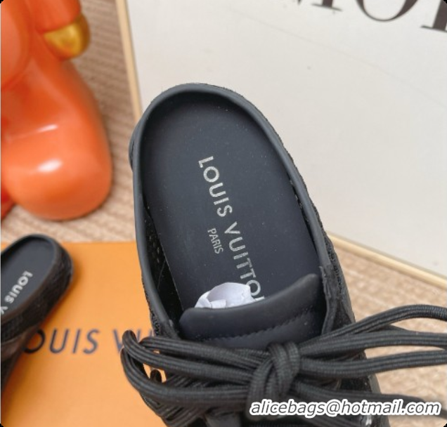 Top Grade Louis Vuitton LV Sneakerina Open Back in Mesh & Suede 6072872 Black 2026